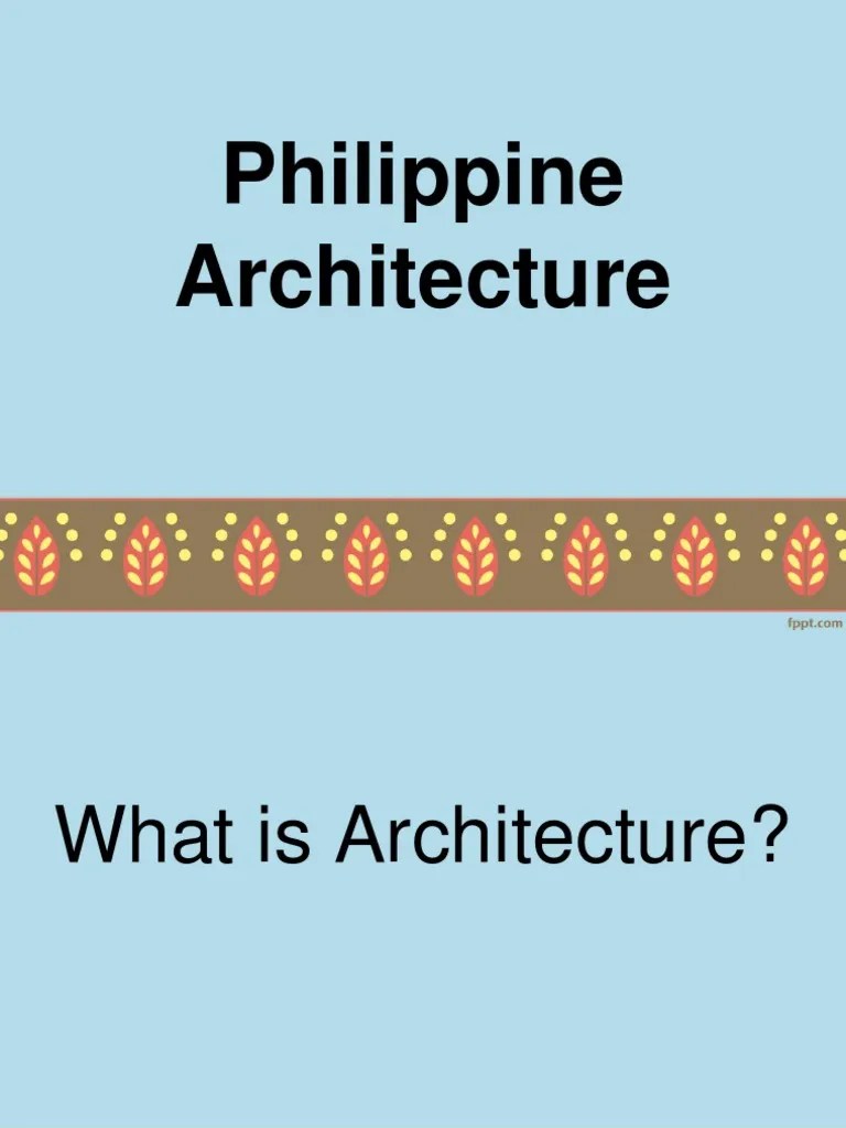 Philippine Architecture | PDF | Philippines | Economic Sectors