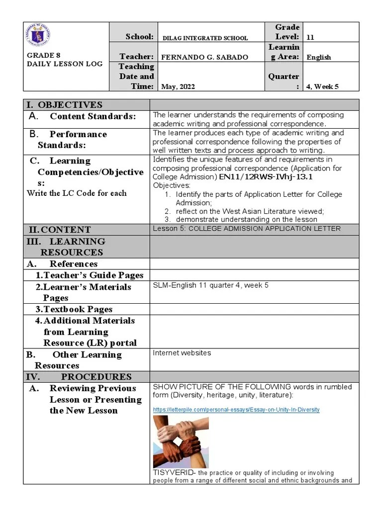 Grade 11 English Lesson Plan | PDF | Learning | Cognition