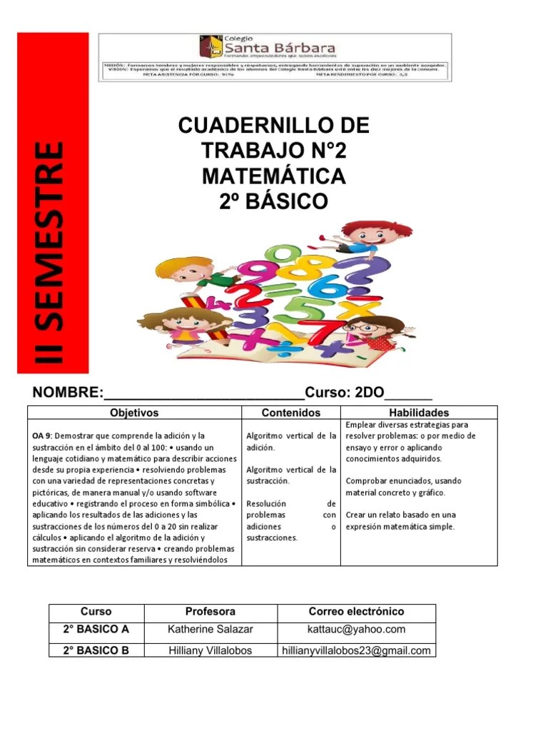 Cuadernillo N2 Matematicas II Semestre Segundo Basico | PDF ...