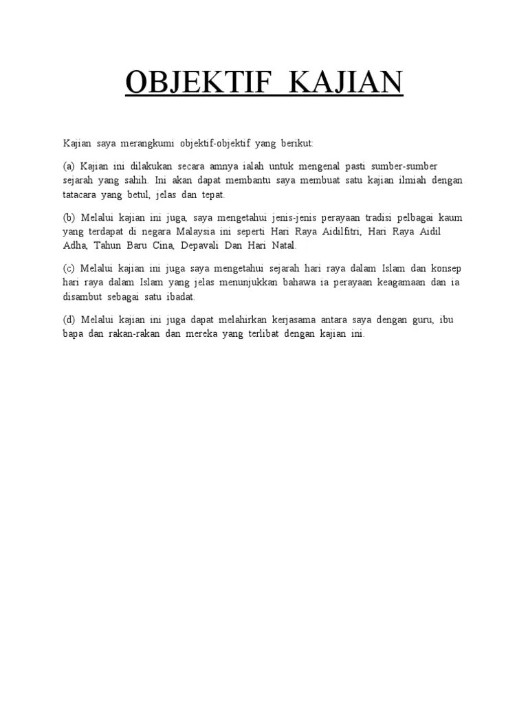 Objektif kajian kerja kursus sejarah kesultanan melayu melaka . Objektif Kajian Pdf