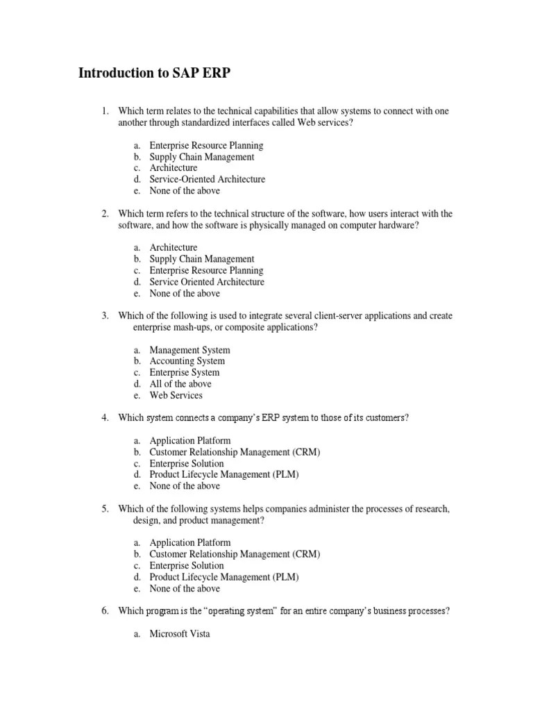 Bài 02 - Introduction To Enterprise Systems | PDF | Enterprise Resource ...