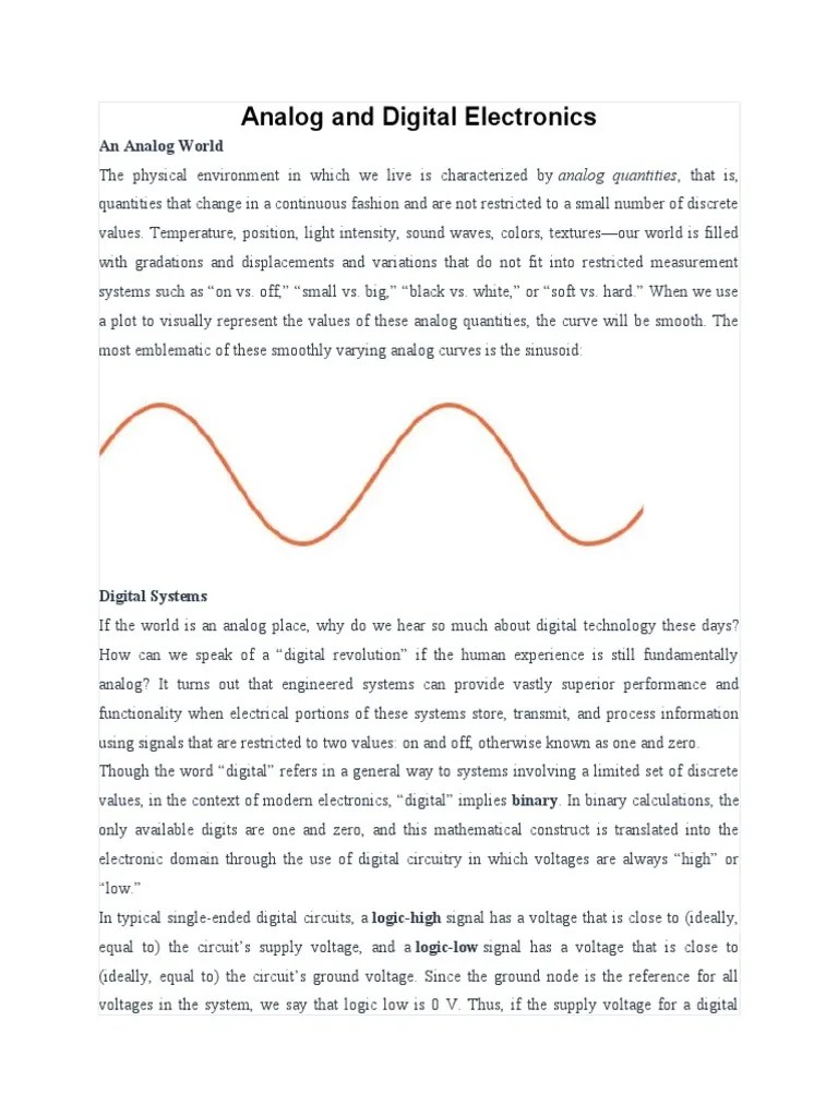 Analog And Digital Electronics | PDF | Electronic Circuits | Analogue ...