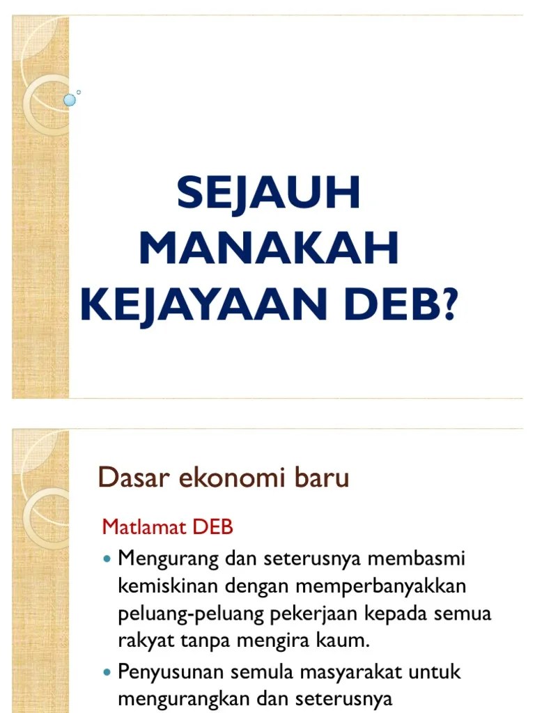 Dasar ekonomi baru merupakan satu bentuk perancangan yang dilancarkan oleh kerajaan dalam tahun 1970 melalui rancangan malaysia kedua. Dasar Ekonomi Baru