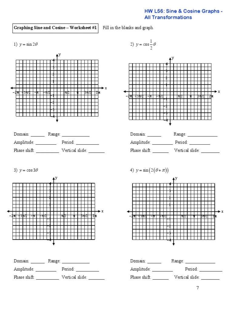 Sine & Cosine Graphs - All Transformations | PDF | Trigonometric ...