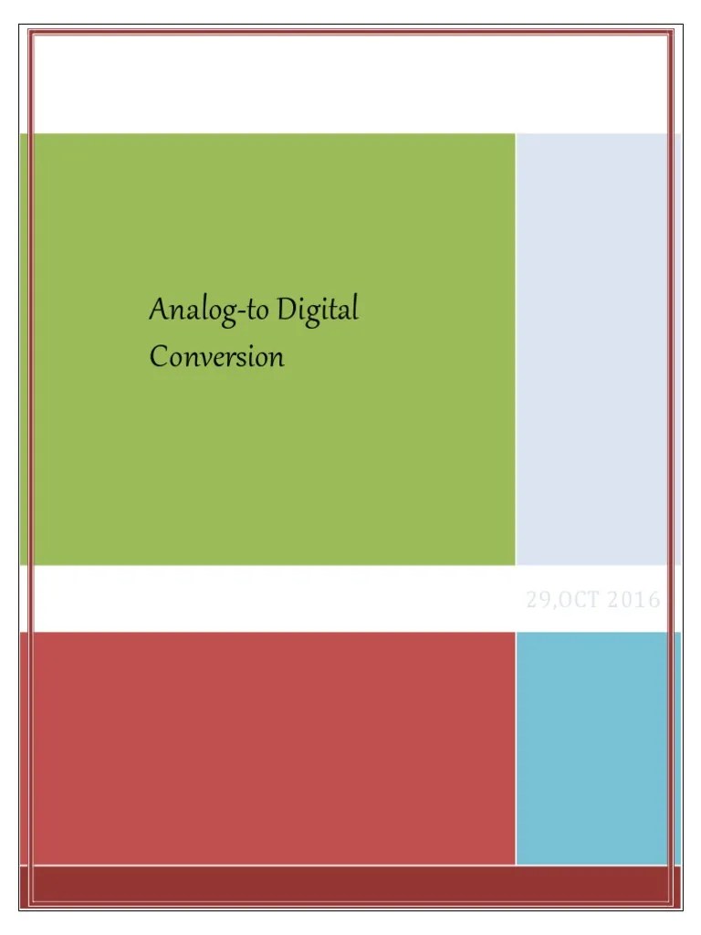 Analog-To Digital Conversion: Comsats University Of Sciences And ...