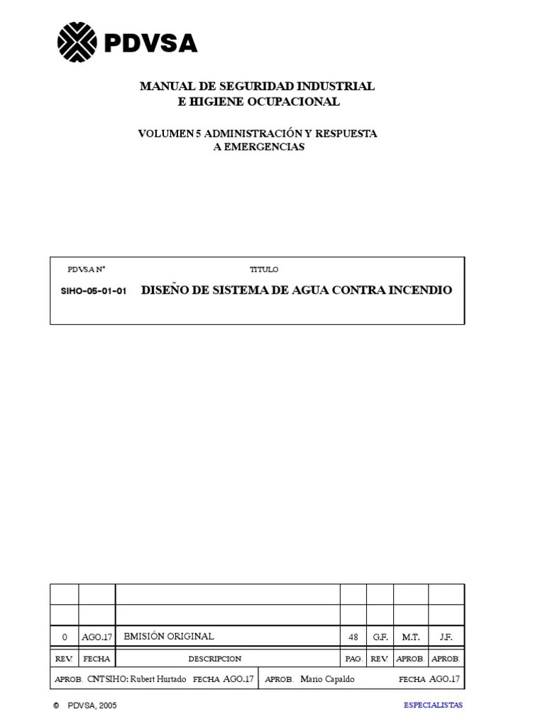 Siho - 05 - 01 - 01 Diseño De Sistema De Agua Contra Incendio | PDF ...