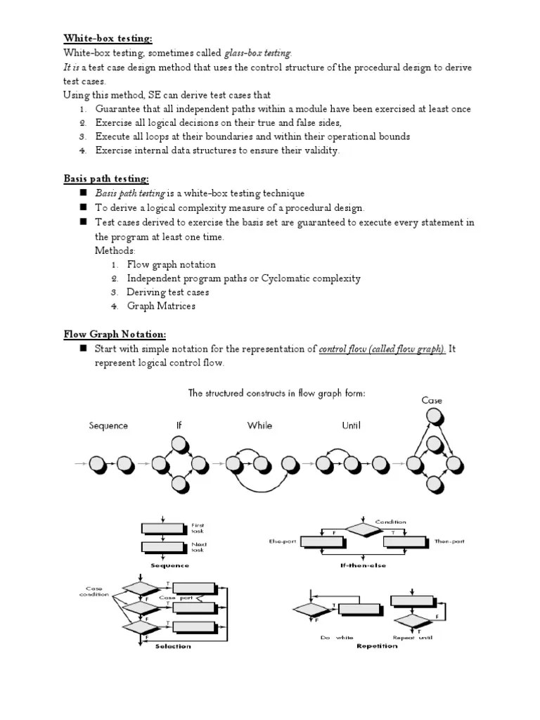 WhiteBox Testing - Basis Path Testing | PDF | Matrix (Mathematics ...