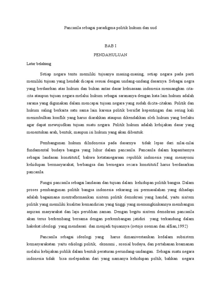 Politik Hukum Pancasila 1 | PDF