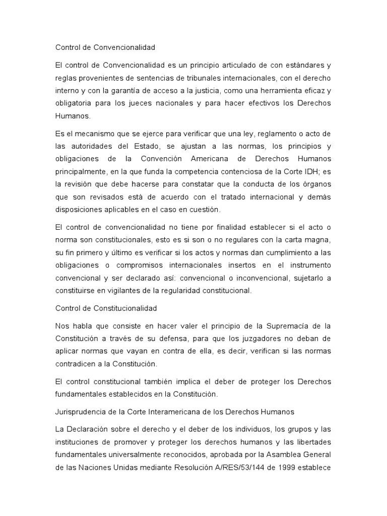 Control De Convencionalidad | PDF | Derechos Humanos | Constitución