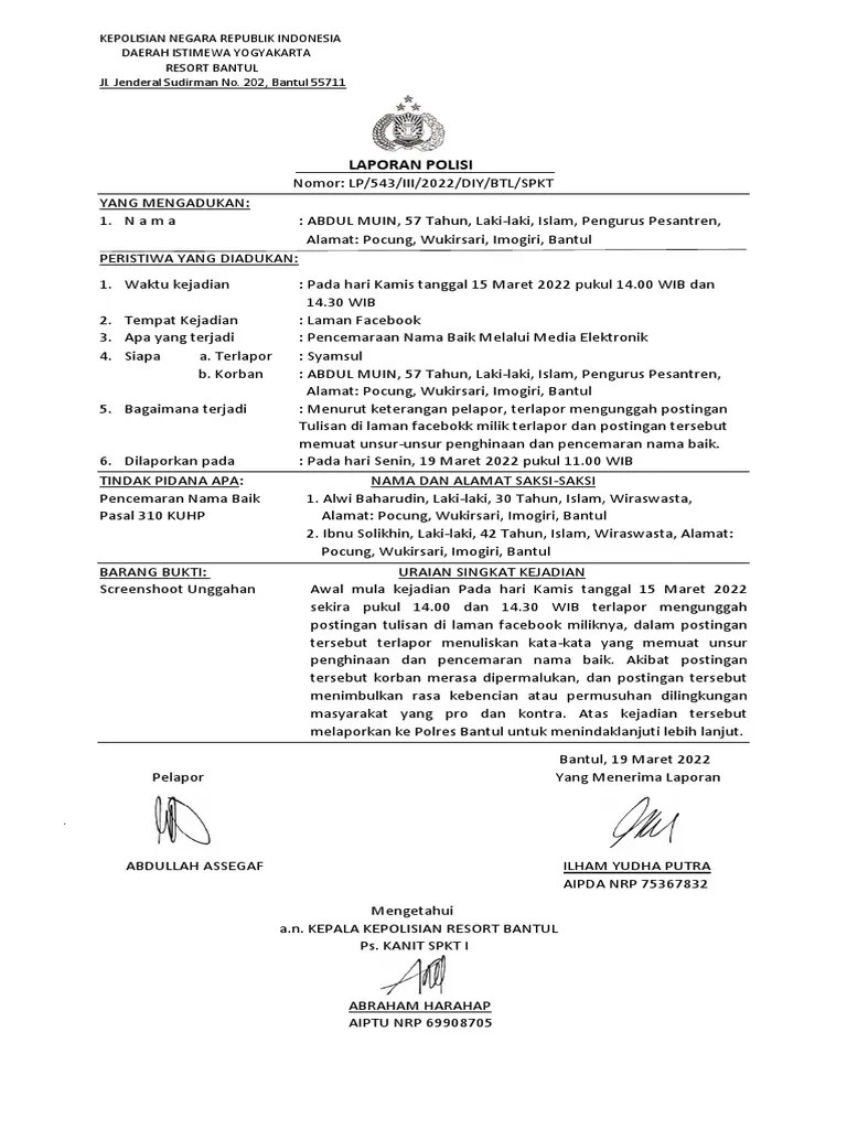 Laporan Polisi | PDF