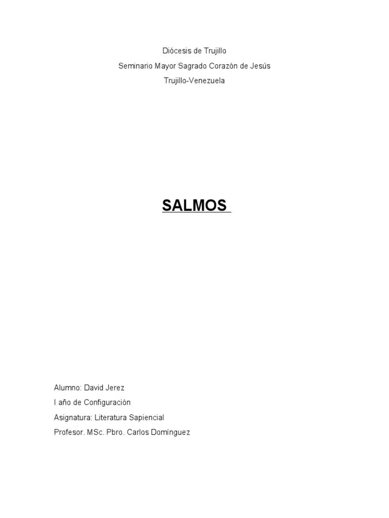 SALMOS | PDF | Salmos | Contenido Bíblico