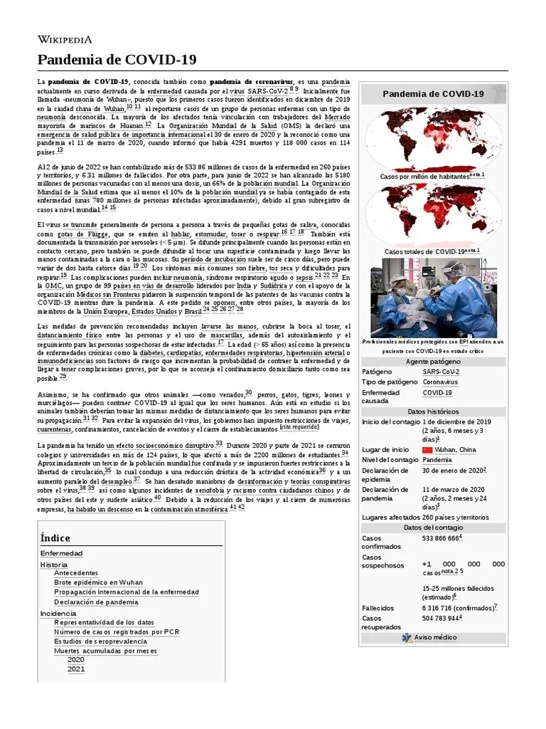 Pandemia De COVID-19 | PDF | Ciencias De La Salud | Epidemiología