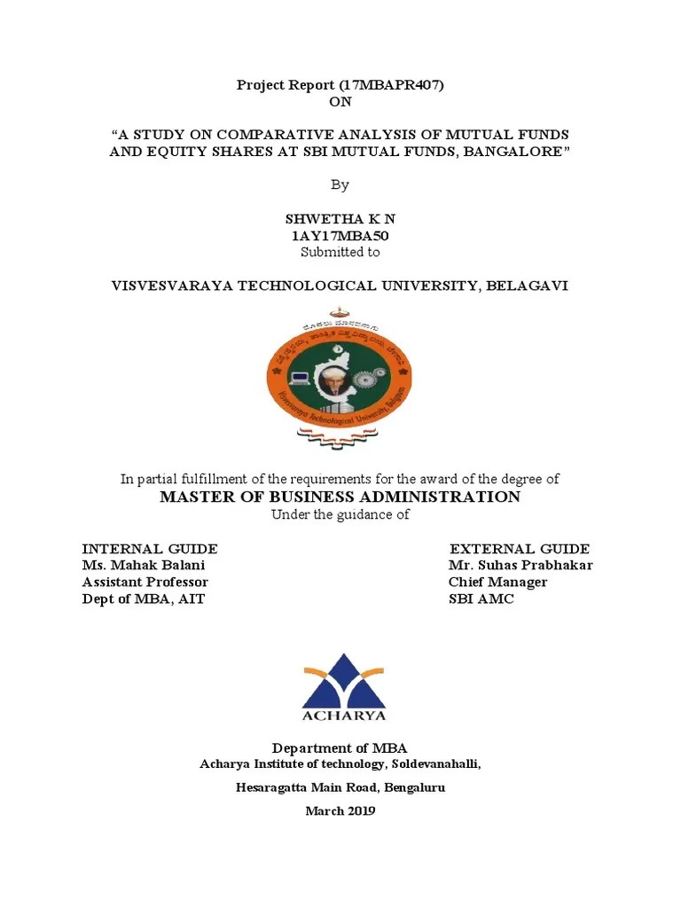 A Study On Comparative Analysis Of Mutual Funds And Equity Shares At ...