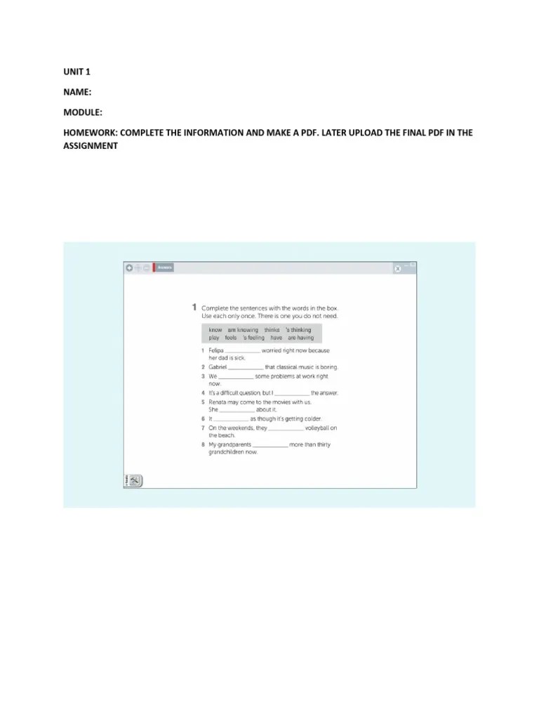 Unit 1 Name: Homework: Complete The Information And Make A Pdf. Later Upload The Final PDF In ...