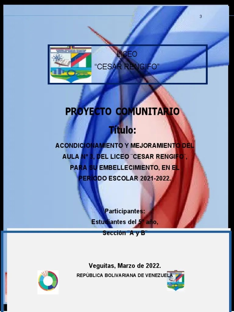 Proyecto Comunitario Salon | PDF | Salón De Clases | Diseño