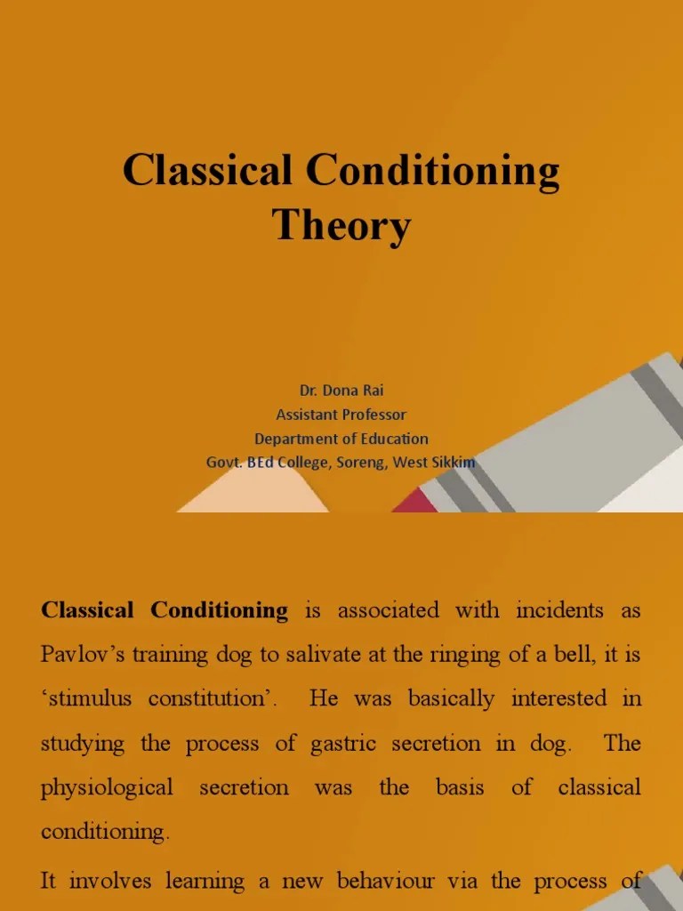 Classical Conditioning Theory | PDF | Classical Conditioning ...