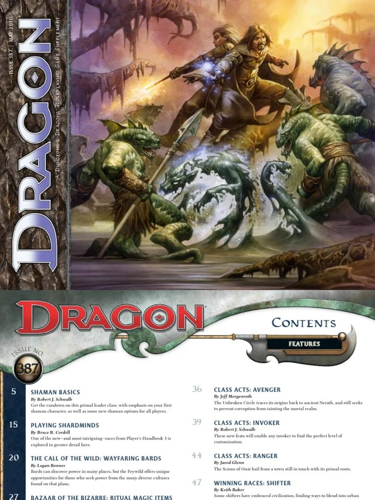 Dragon Magazine 387 | PDF | Wizards Of The Coast Games | Tsr (Company) Games