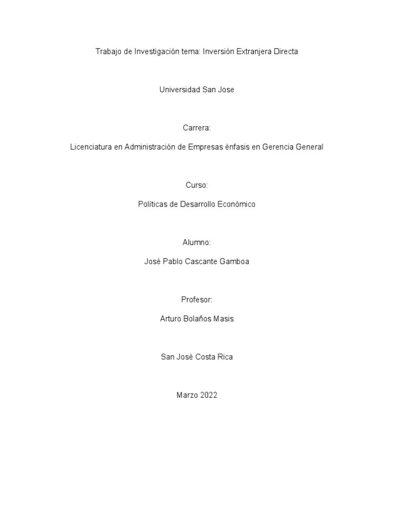 La Inversión Extranjera Directa | Descargar Gratis PDF | La Inversión Extranjera Directa | Business