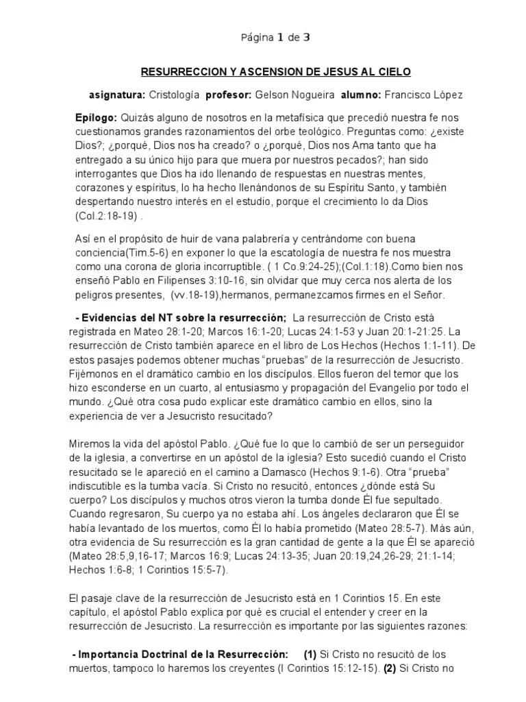 Resurreccion Y Ascension De Jesus Al Cielo | PDF | La Resurrección De Jesús | Contenido Del ...
