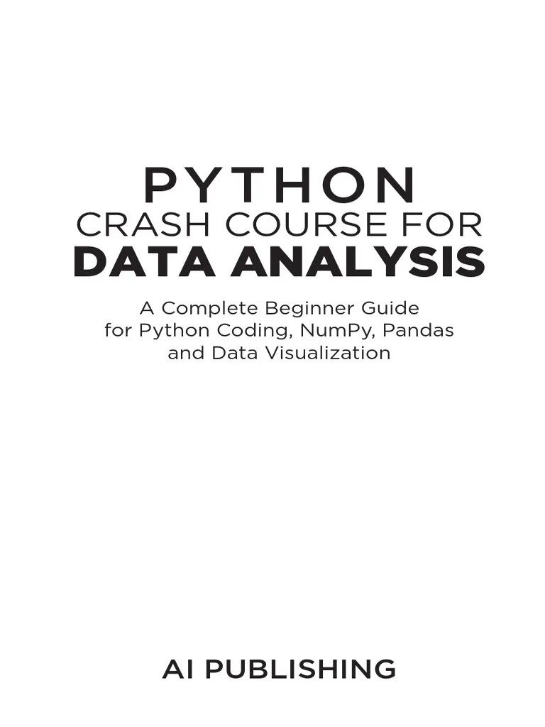 EBOOK - Python Crash Course For Data Analysis | PDF | Boolean Data Type ...