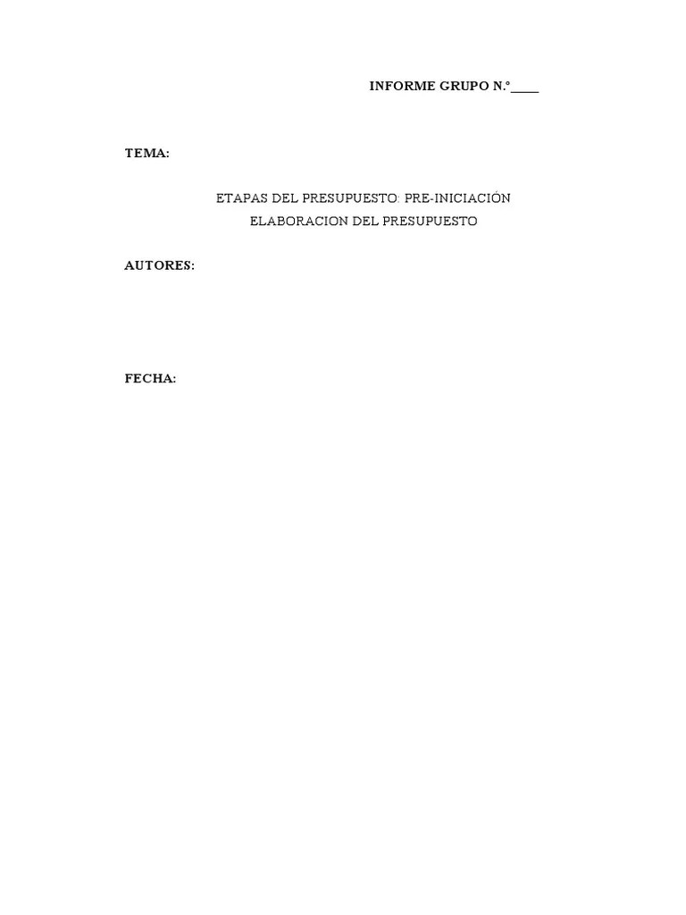 Etapas Del Presupuesto Pre-Iniciación | PDF | Presupuesto | Business