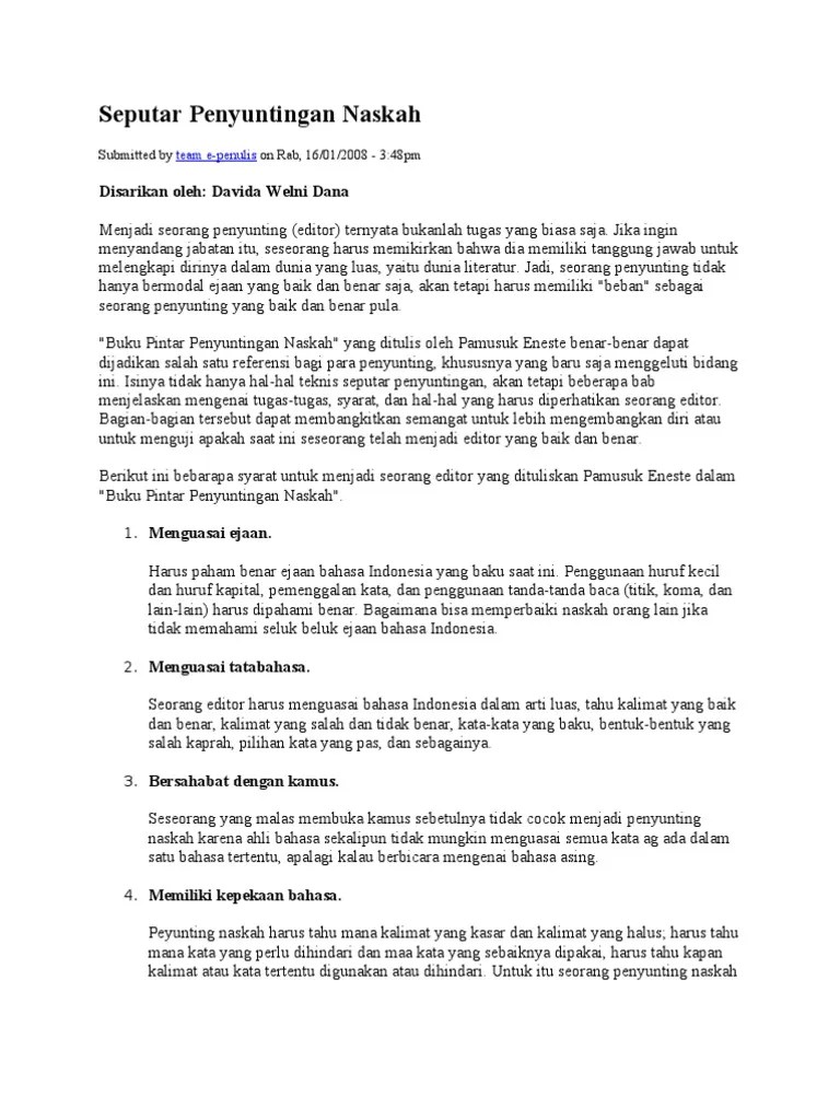 Seputar Penyuntingan Naskah | PDF