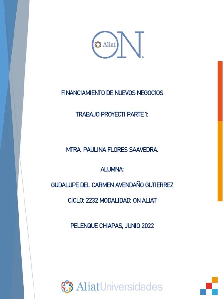Proyecto Parte 1 Financiamiento De Nuevos Negocios | PDF | Liquidez De ...
