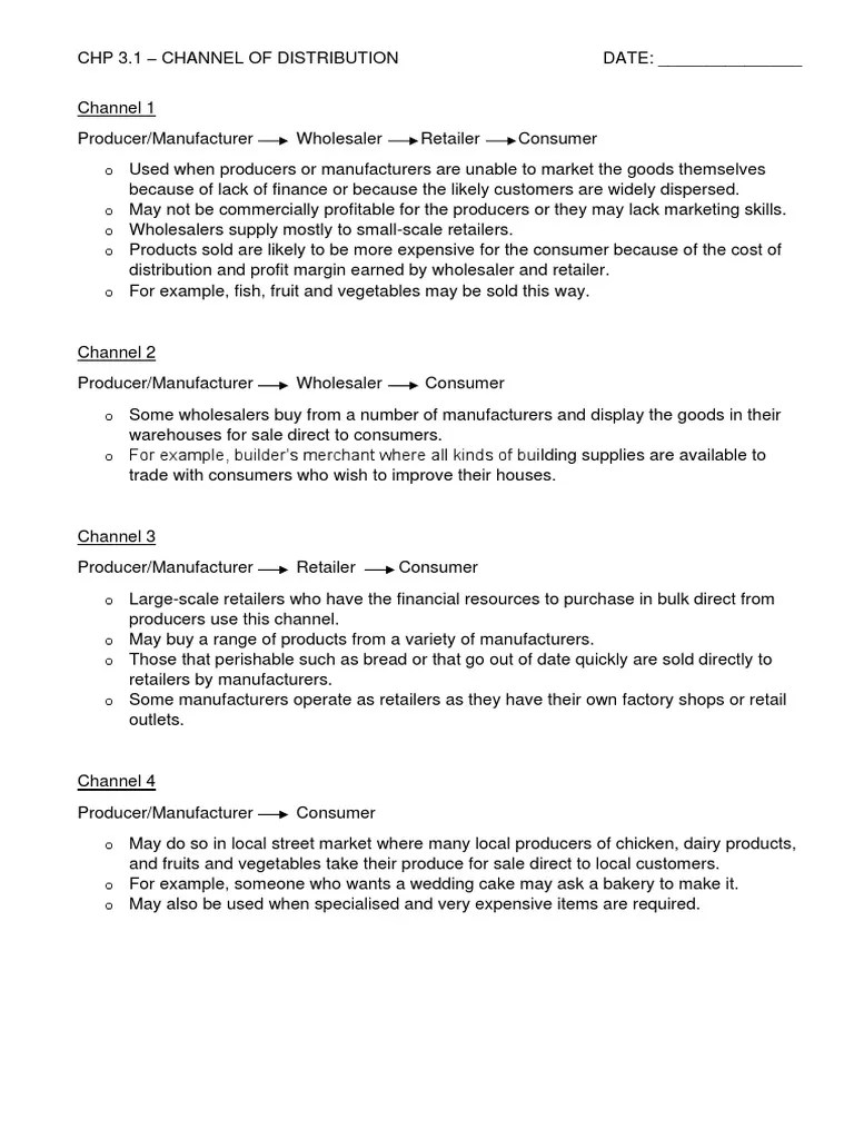 3.1 Channel Of Distribution | PDF