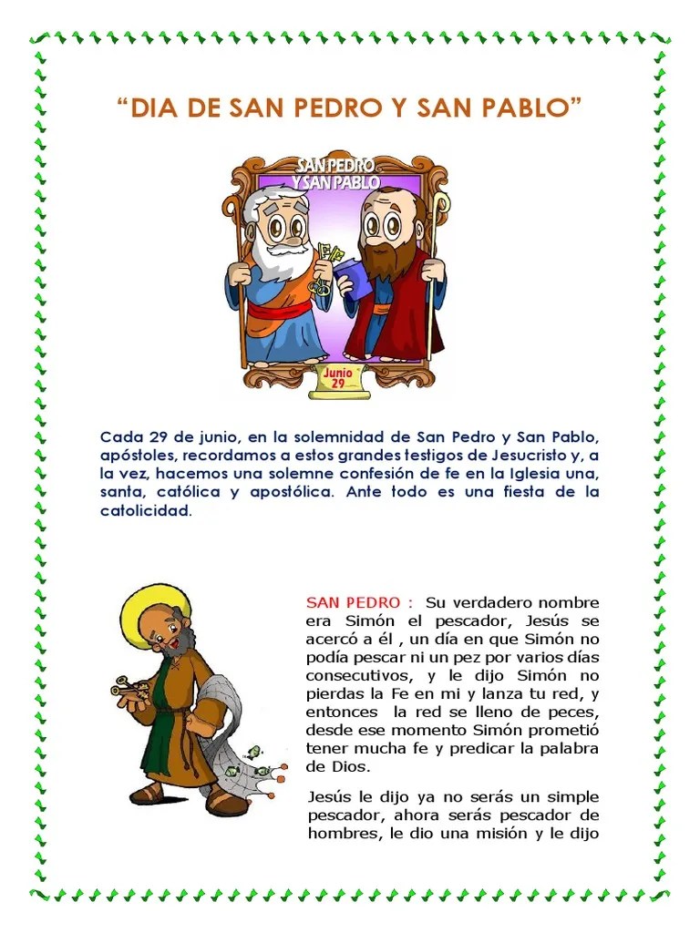 Dia De San Pedro Y San Pablo | PDF | San Pedro | Pablo El Apóstol