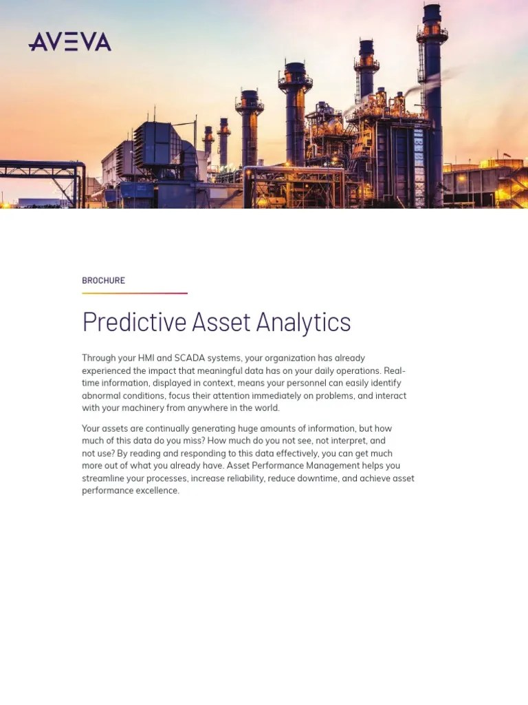 3 & 8. AVEVA Predictive Asset Analytics | PDF | Analytics | Reliability ...