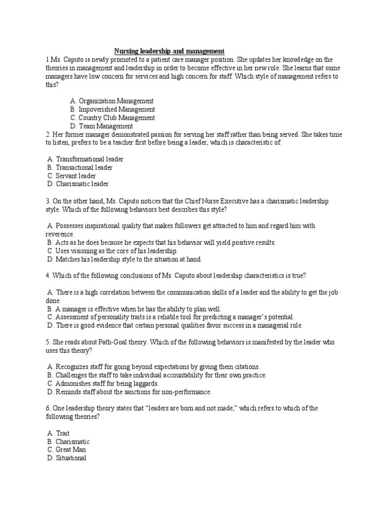 Nursing Leadership And Management | PDF | Leadership | Nursing