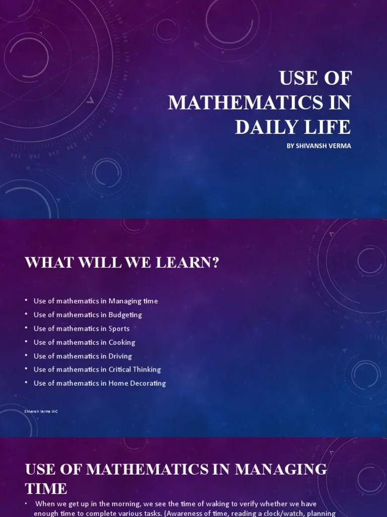 Use Of Mathematics In Daily Life | PDF | Mathematics | Teaspoon
