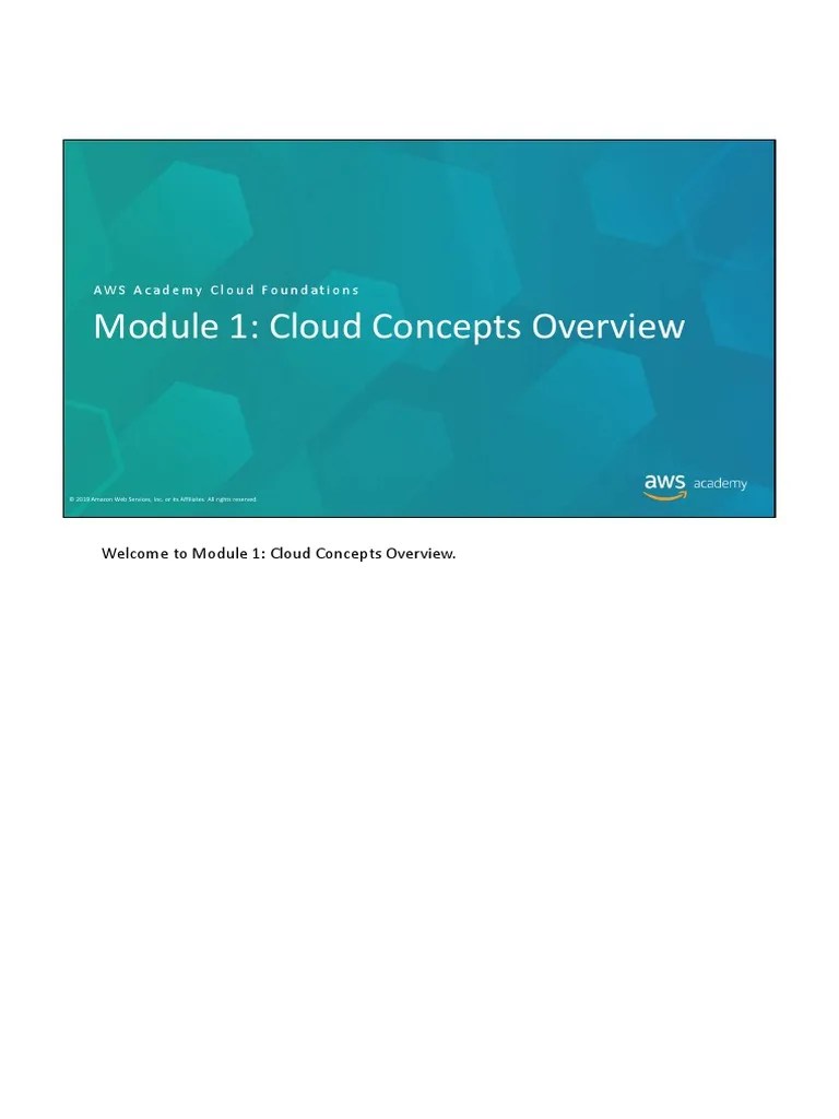 AWS Module 1 - Cloud Concepts Overview | PDF | Cloud Computing | Amazon ...