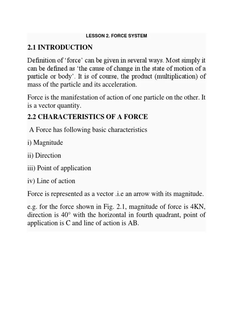 Lesson 2. Force System | PDF | Force | Euclidean Vector