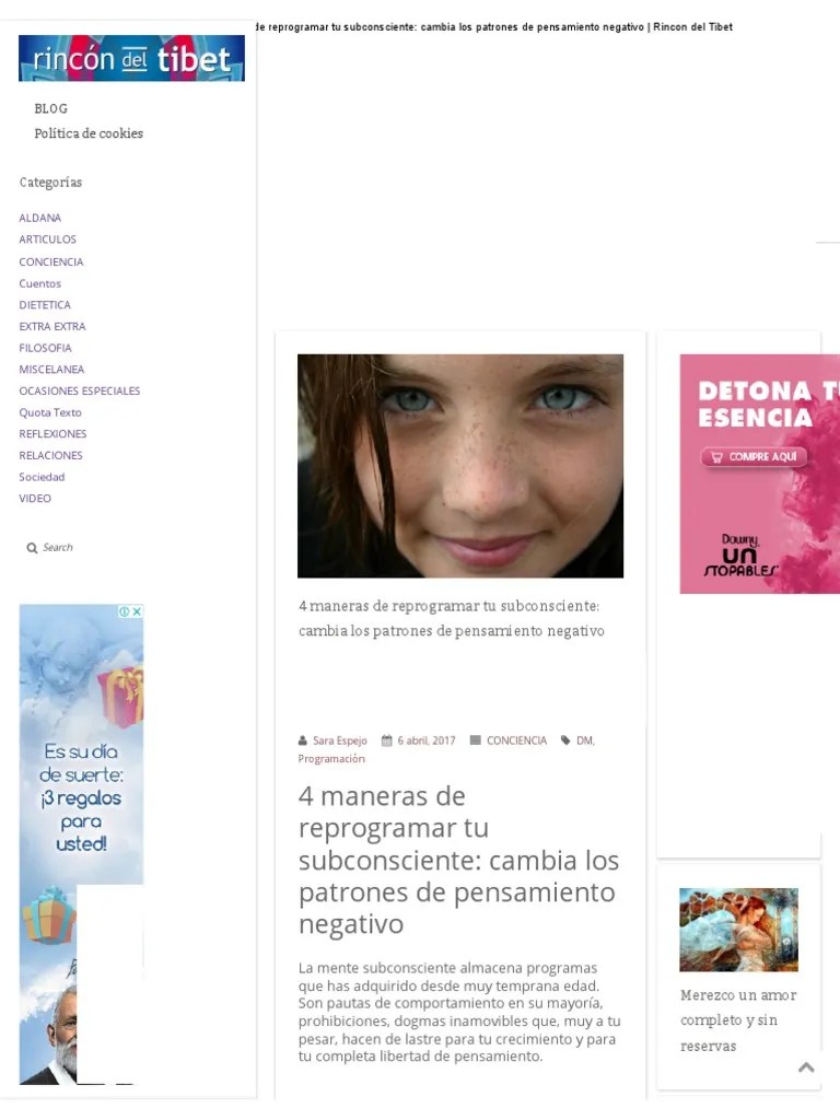 4 Maneras De Reprogramar Tu Subconsciente | PDF | Mente | Conciencia