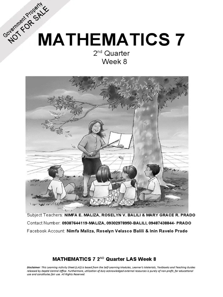 Mathematics7 - Q2 - Week 8 | PDF | Equations | Inequality (Mathematics)