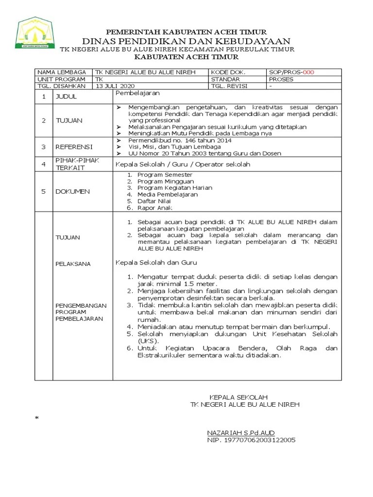 Sop Pembelajaran | PDF