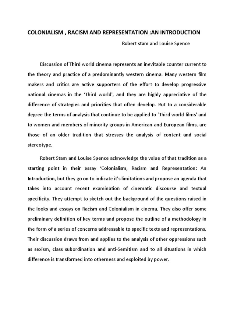 Colonialism, Racism And Representation:An Introduction | PDF | Racism | Discrimination & Race ...
