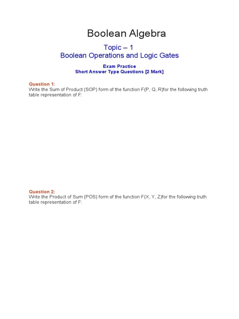 Assignment - Boolean Algebra | PDF | Teaching Mathematics | Boolean Algebra