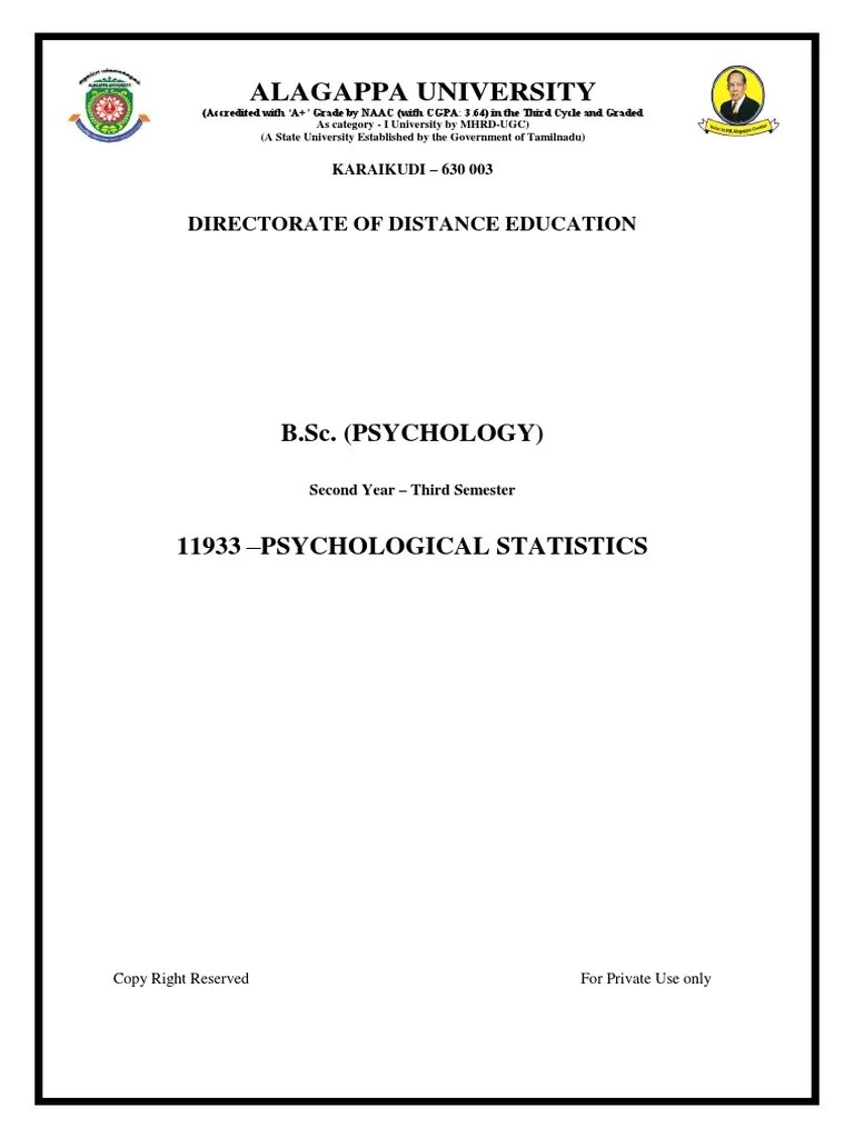 Psychological Statistics | PDF | Statistics | Level Of Measurement