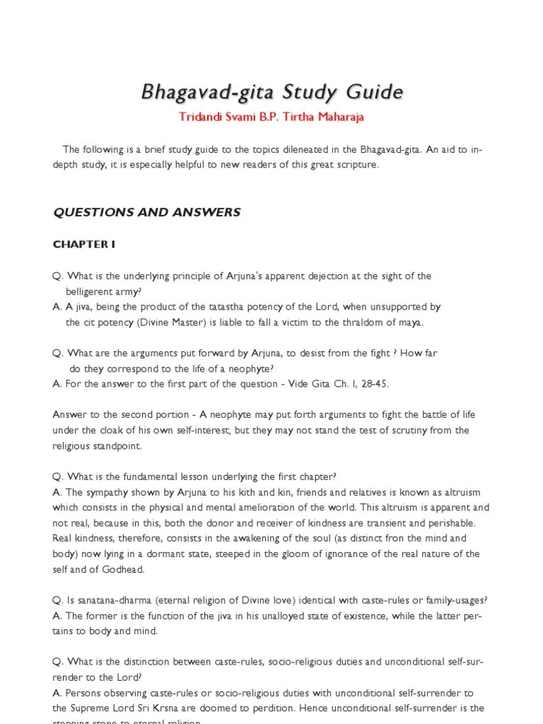 Bhagavad Gita Study Guide | PDF | Bhagavad Gita | Krishna