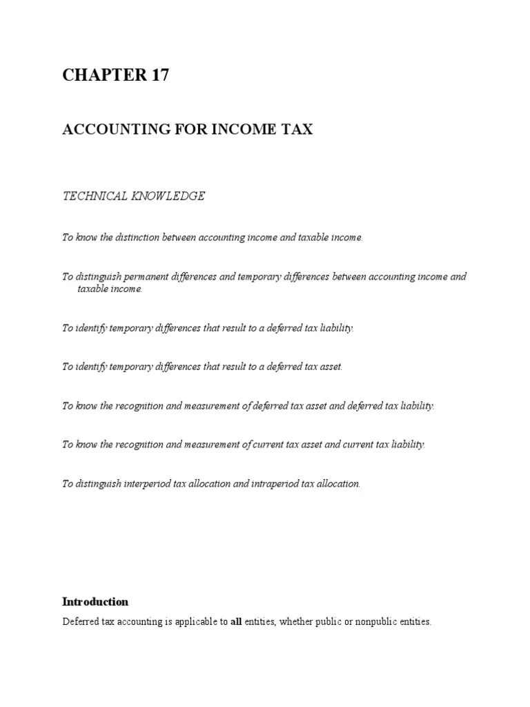 Accounting For Income Tax: Technical Knowledge | PDF | Deferred Tax | Tax Expense