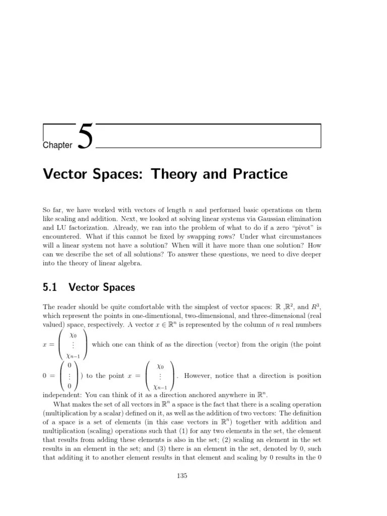 Vector Spaces: Theory And Practice | PDF | Linear Subspace | Vector Space