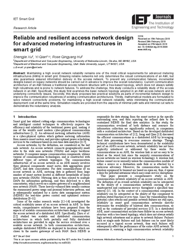 Reliable And Resilient Access Network Design For A | PDF | Computer Network | Network Topology