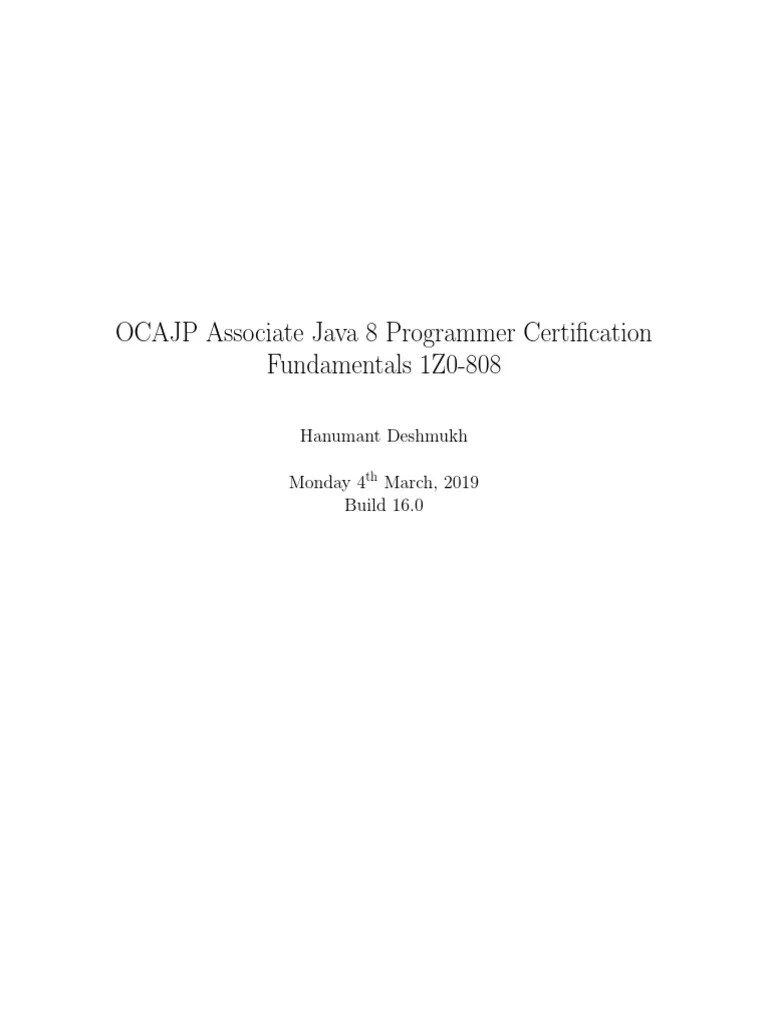 2 Oca Java Programmer 8 Fundamentals PDF Version | PDF | Class ...