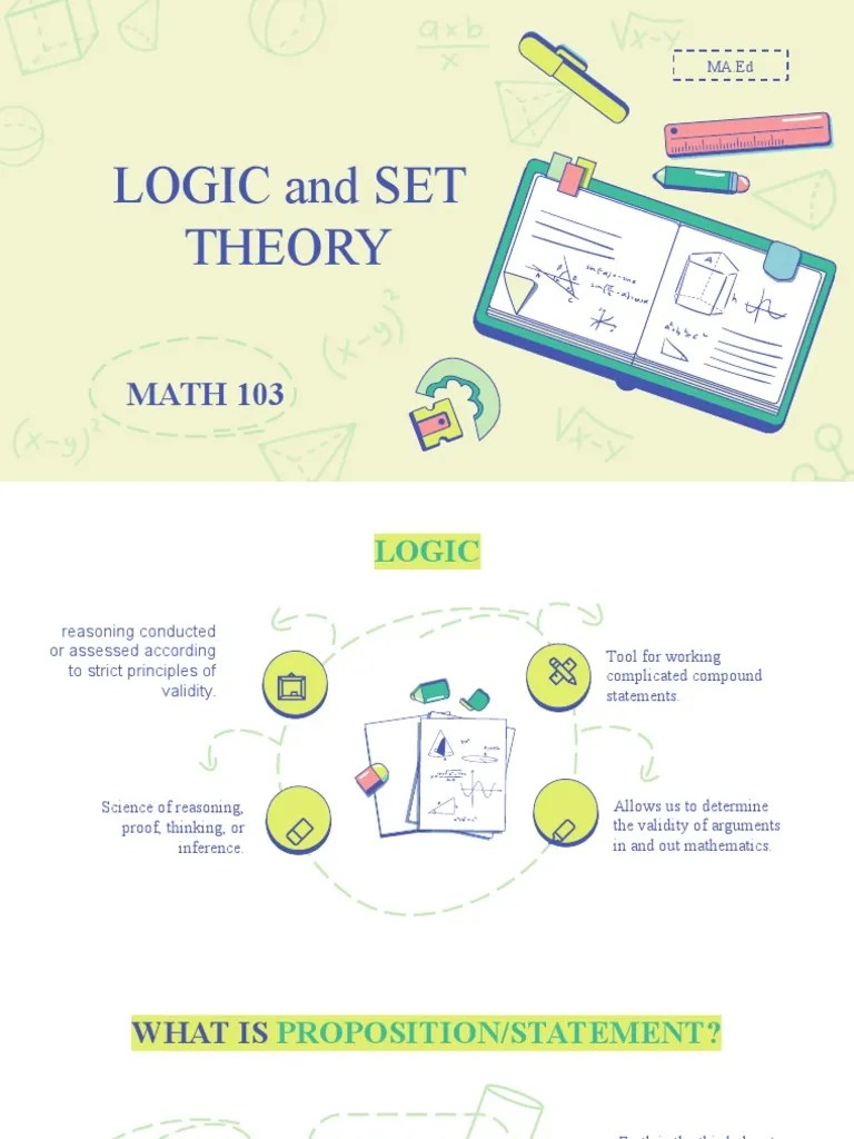 MATH 103 LOGIC And SET THEORY | PDF | Set (Mathematics) | Logical ...