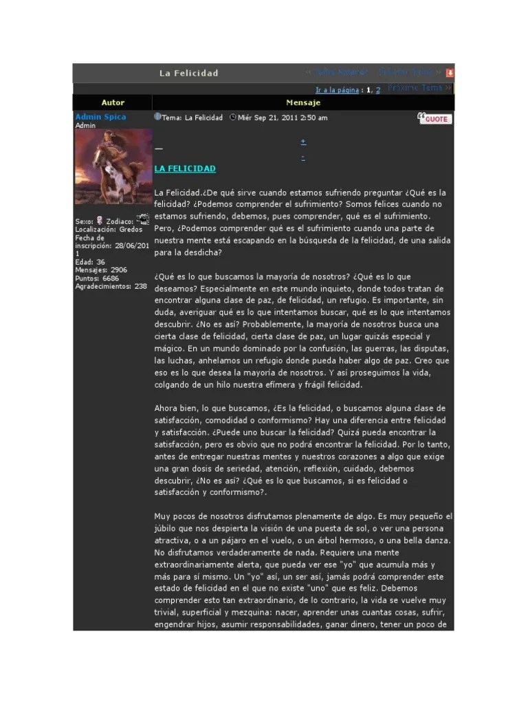 La Felicidad | PDF | Felicidad | Amor