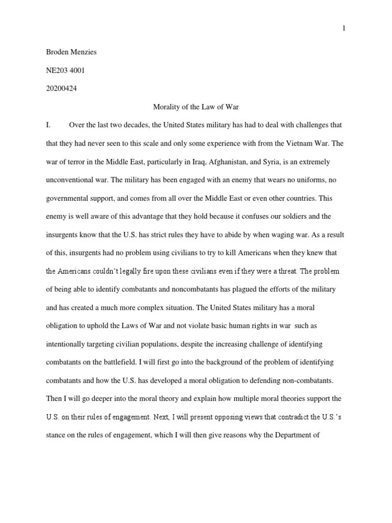 Morality Of The Law Of War | PDF | Law Of War | Vietnam War