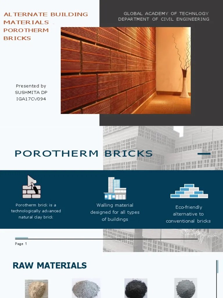 ALTERNATE BUILDING MATERIALS - Porotherm Bricks (2) - 220510 - 075940 - Compressed | Download ...
