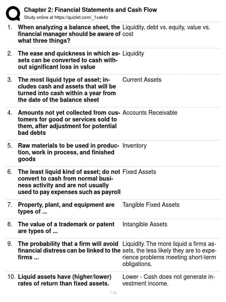 Chapter 2 - Financial Statements And Cash Flow 2 | PDF | Equity ...